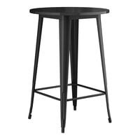 Lancaster Table & Seating Alloy Series 30" Round Onyx Black Bar Height Outdoor Table