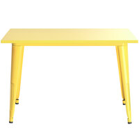 Lancaster Table & Seating Alloy Series 48 inch x 30 inch Yellow Dining Height Outdoor Table