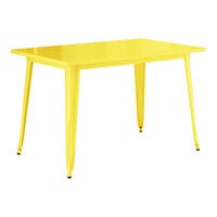 Lancaster Table & Seating Alloy Series 48" x 30" Citrine Yellow Standard Height Outdoor Table
