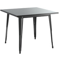 Lancaster Table & Seating Alloy Series 36 inch x 36 inch Black Dining Height Outdoor Table