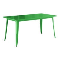 Lancaster Table & Seating Alloy Series 63" x 32" Green Standard Height Outdoor Table
