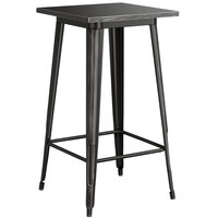 Lancaster Table & Seating Alloy Series 24" x 24" Distressed Black Bar Height Outdoor Table