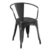 Lancaster Table & Seating Alloy Series Distressed Black Outdoor Arm Chair