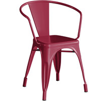 Lancaster Table & Seating Alloy Series Sangria Metal Indoor / Outdoor Industrial Cafe Arm Chair