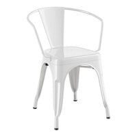 Lancaster Table & Seating Alloy Series White Outdoor Arm Chair
