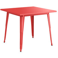 Lancaster Table & Seating Alloy Series 36 inch x 36 inch Red Dining Height Outdoor Table