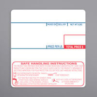 Cas 1478-S/H 58 mm x 60 mm White Safe Handling Pre-Printed Equivalent Scale Label Roll - 12/Case