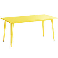 Lancaster Table & Seating Alloy Series 63 inch x 32 inch Yellow Dining Height Outdoor Table