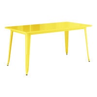 Lancaster Table & Seating Alloy Series 63" x 32" Yellow Standard Height Outdoor Table