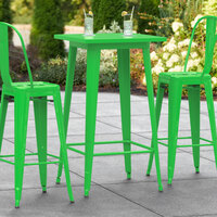 Lancaster Table & Seating Alloy Series 24 inch x 24 inch Green Outdoor Bar Height Table