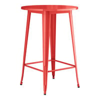 Lancaster Table & Seating Alloy Series 30" Round Ruby Red Bar Height Outdoor Table