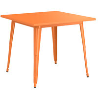 Lancaster Table & Seating Alloy Series 36" x 36" Orange Standard Height Outdoor Table