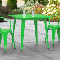 Lancaster Table & Seating Alloy Series 32 inch x 32 inch Green Dining Height Outdoor Table