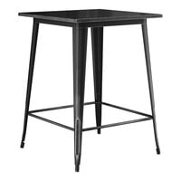 Lancaster Table & Seating Alloy Series 32" x 32" Distressed Onyx Black Bar Height Outdoor Table