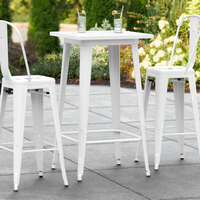 Lancaster Table & Seating Alloy Series 24 inch x 24 inch White Outdoor Bar Height Table