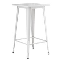 Lancaster Table & Seating Alloy Series 24" x 24" Pearl White Bar Height Outdoor Table