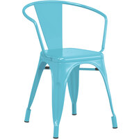 Lancaster Table & Seating Alloy Series Arctic Blue Outdoor Arm Chair