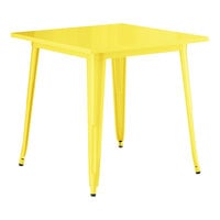 Lancaster Table & Seating Alloy Series 32" x 32" Yellow Standard Height Outdoor Table