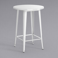 Lancaster Table & Seating Alloy Series 30 inch Round White Outdoor Bar Height Table