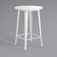 Lancaster Table & Seating Alloy Series 30" Round White Bar Height Outdoor Table