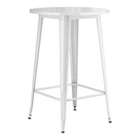 Lancaster Table & Seating Alloy Series 30" Round Pearl White Bar Height Outdoor Table