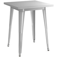 Lancaster Table & Seating Alloy Series 24 inch x 24 inch Silver Dining Height Outdoor Table