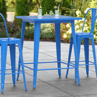 Lancaster Table & Seating Alloy Series 32 inch x 32 inch Blue Outdoor Bar Height Table