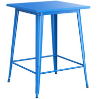 Lancaster Table & Seating Alloy Series 32" x 32" Blue Bar Height Outdoor Table