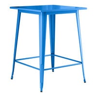 Lancaster Table & Seating Alloy Series 32" x 32" Blue Bar Height Outdoor Table
