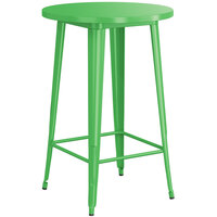 Lancaster Table & Seating Alloy Series 30 inch Round Green Outdoor Bar Height Table