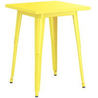 Lancaster Table & Seating Alloy Series 24" x 24" Yellow Standard Height Outdoor Table
