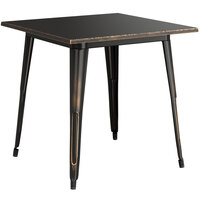 Lancaster Table & Seating Alloy Series 32 inch x 32 inch Distressed Copper Dining Height Outdoor Table