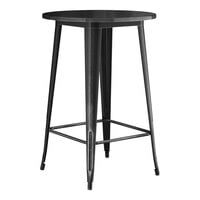 Lancaster Table & Seating Alloy Series 30" Round Distressed Onyx Black Bar Height Outdoor Table