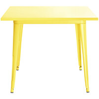 Lancaster Table & Seating Alloy Series 36 inch x 36 inch Yellow Dining Height Outdoor Table