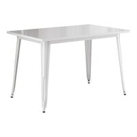 Lancaster Table & Seating Alloy Series 48" x 30" White Standard Height Outdoor Table