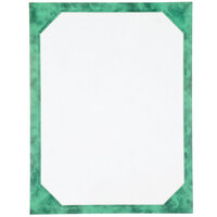 8 1/2 inch x 11 inch Green Menu Paper - Angled Marble Border - 100/Pack