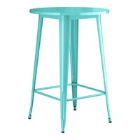 Lancaster Table & Seating Alloy Series 30" Round Aquamarine Bar Height Outdoor Table