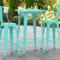 Lancaster Table & Seating Alloy Series 24 inch x 24 inch Seafoam Outdoor Bar Height Table
