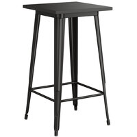 Lancaster Table & Seating Alloy Series 24 inch x 24 inch Black Outdoor Bar Height Table