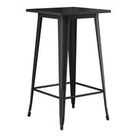 Lancaster Table & Seating Alloy Series 24 inch x 24 inch Onyx Black Bar Height Outdoor Table