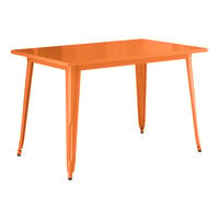 Lancaster Table & Seating Alloy Series 48" x 30" Amber Orange Standard Height Outdoor Table