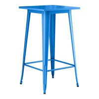 Lancaster Table & Seating Alloy Series 24 inch x 24 inch Blue Bar Height Outdoor Table