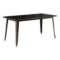 Lancaster Table & Seating Alloy Series 63" x 32" Distressed Copper Standard Height Outdoor Table