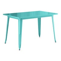 Lancaster Table & Seating Alloy Series 48" x 30" Seafoam Standard Height Outdoor Table