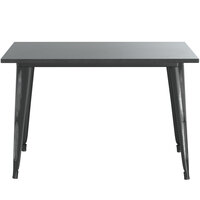 Lancaster Table & Seating Alloy Series 48 inch x 30 inch Distressed Black Dining Height Outdoor Table