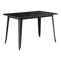 Lancaster Table & Seating Alloy Series 48" x 30" Distressed Black Standard Height Outdoor Table