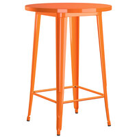 Lancaster Table & Seating Alloy Series 30 inch Round Orange Outdoor Bar Height Table