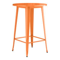 Lancaster Table & Seating Alloy Series 30 inch Round Orange Bar Height Outdoor Table