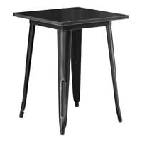 Lancaster Table & Seating Alloy Series 24" x 24" Distressed Onyx Black Standard Height Outdoor Table