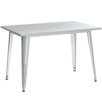 Lancaster Table & Seating Alloy Series 48 inch x 30 inch Silver Dining Height Outdoor Table